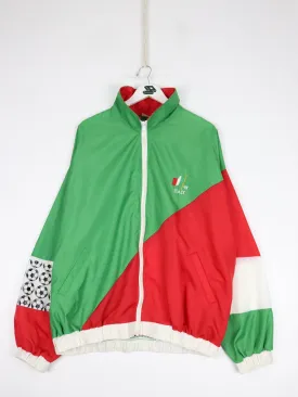 Vintage Italy Soccer Windbreaker Mens XL Green Jacket 1998