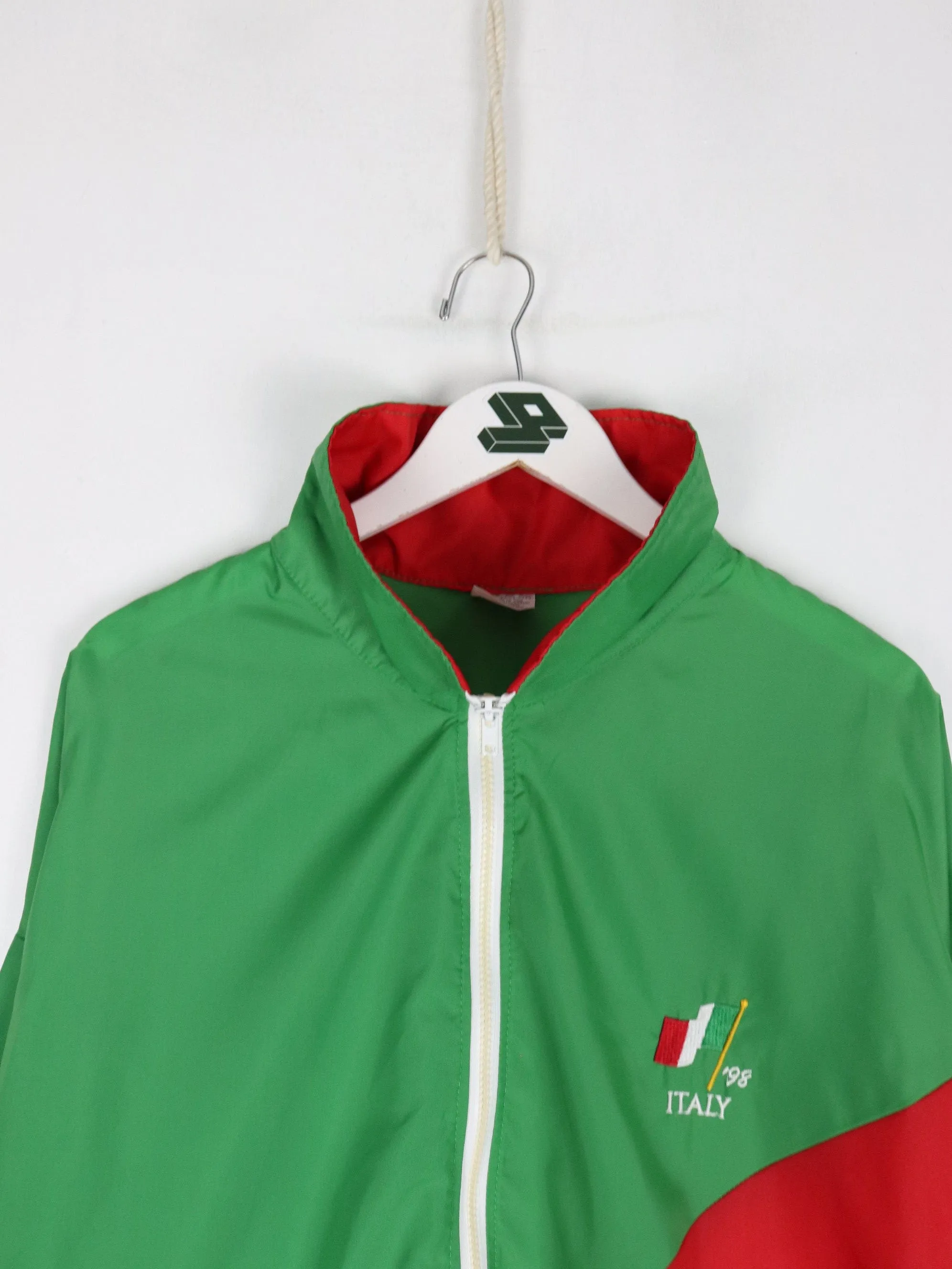 Vintage Italy Soccer Windbreaker Mens XL Green Jacket 1998